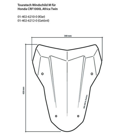 TOURATECH SMOKE WINDSHIELD HONDA CRF 1000 L AFRICA TWIN