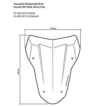 TOURATECH WINDSHIELD HONDA CRF 1000 L AFRICA TWIN